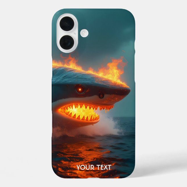 Fantasy Cute Fire Shark Sea Case-Mate iPhone Case (Back)