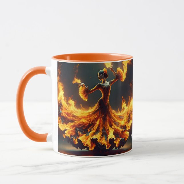 Fantasy Cute Flamenco Girl Dancing Mug (Left)
