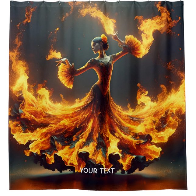 Fantasy Cute Flamenco Girl Dancing Shower Curtain (Front)