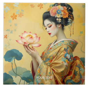 Fantasy Cute Flower Japanese Girl Tile