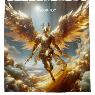 Fantasy Cute Flying Winged Warrior Shower Curtain