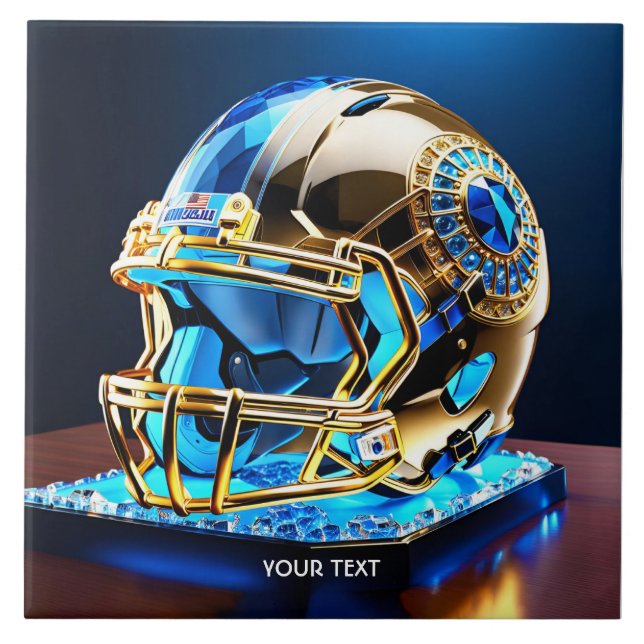 Fantasy Cute Football Blue Helmet Tile (Front)