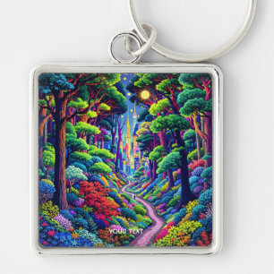 Fantasy Cute Forest And City Key Ring