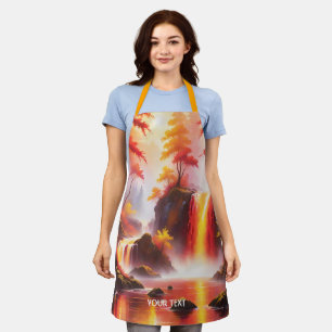 Fantasy Cute Forest Dark Waterfall Apron