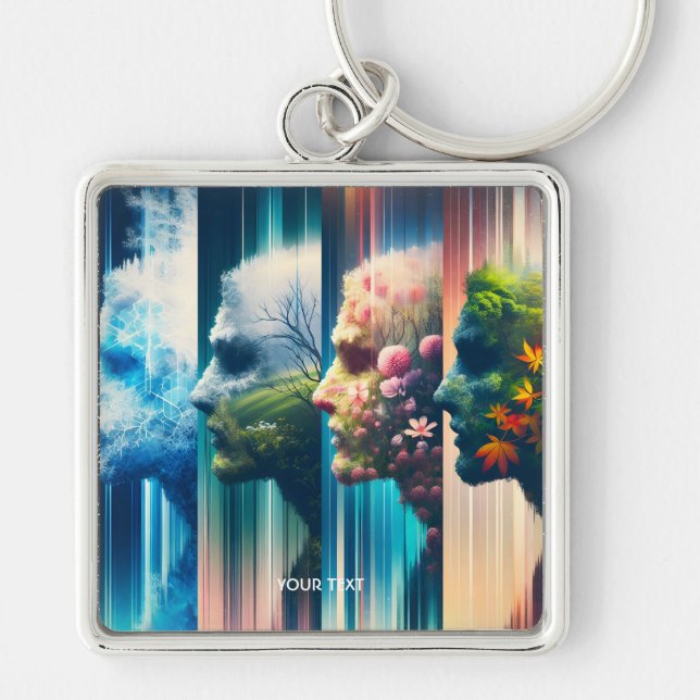 Fantasy Cute Four Year Times Key Ring (Front)