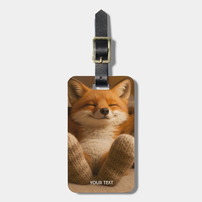 Fantasy Cute Fox And Socks Luggage Tag (Front Vertical)
