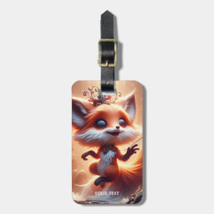 Fantasy Cute Fox Flowers Mushrooms Luggage Tag
