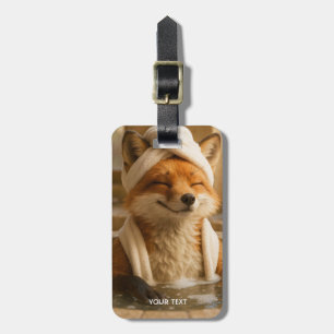 Fantasy Cute Fox In Spa Luggage Tag