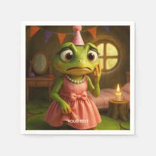 Fantasy Cute Frog Girl Party Napkin