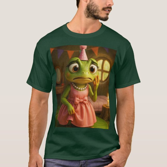 Fantasy Cute Frog Girl Party T-Shirt (Front)