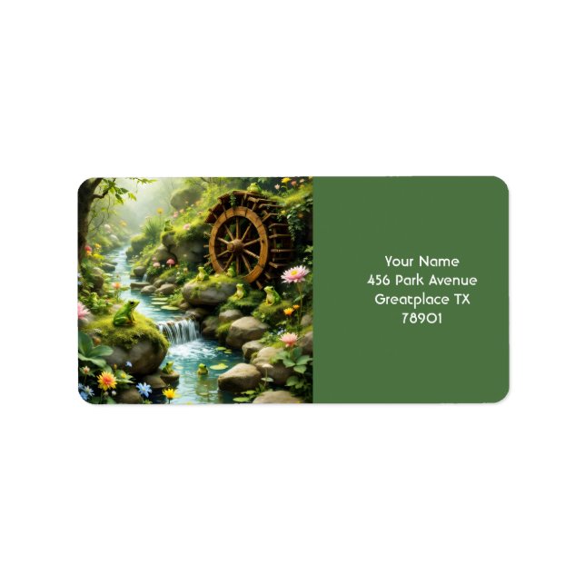 Fantasy Cute Frog River Forest  Label (Front)
