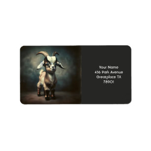 Fantasy Cute  Funny Baby Goat Label