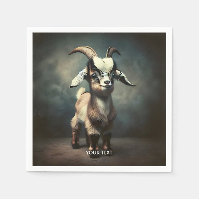 Fantasy Cute  Funny Baby Goat Napkin (Front)