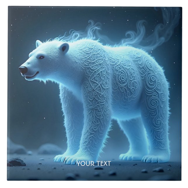 Fantasy Cute Ghostly Polar Bear Tile (Front)