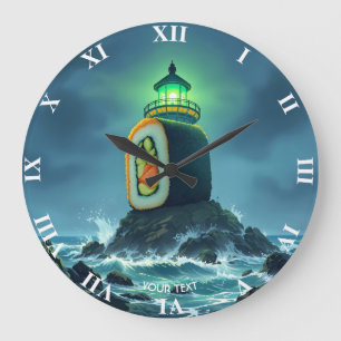 Fantasy Cute Giant Sushi Lighthouse Large Clock