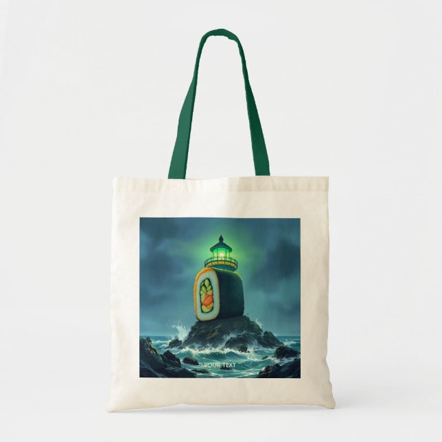 Fantasy Cute Giant Sushi Lighthouse Tote Bag (Front)