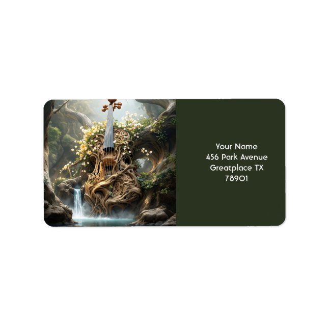 Fantasy Cute Giant Violin Forest Label (Front)