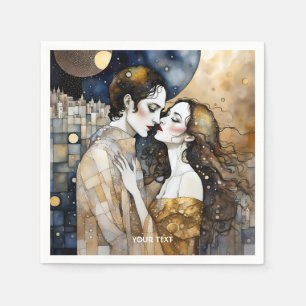 Fantasy Cute Girl Boy Night Napkin