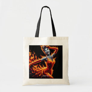 Fantasy Cute Girl Fire Dress Tote Bag
