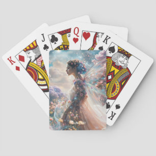 Fantasy Cute Girl Garden Flowers Playing Cards