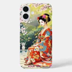 Fantasy Cute Girl Kimono Sakura iPhone 16 Plus Case