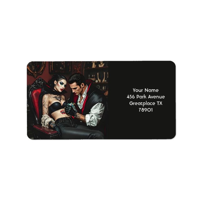 Fantasy Cute Girl Man Tattoo Label (Front)