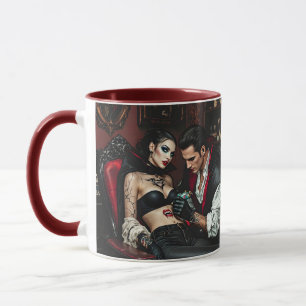 Fantasy Cute Girl Man Tattoo Mug