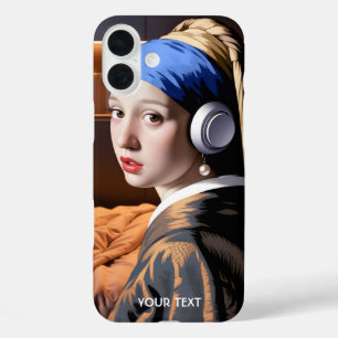 Fantasy Cute Girl Pearl Headphones  iPhone 16 Plus Case