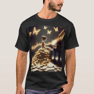 Fantasy Cute Girl Playing Piano T-Shirt