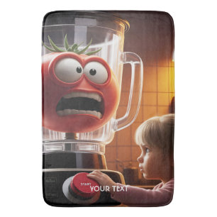 Fantasy Cute Girl Tomato Blender Bath Mat