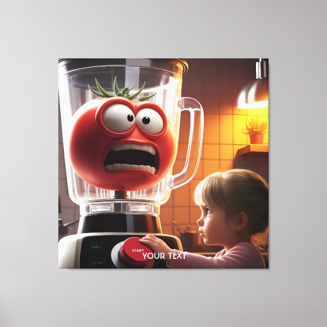 Fantasy Cute Girl Tomato Blender Canvas Print (Front)
