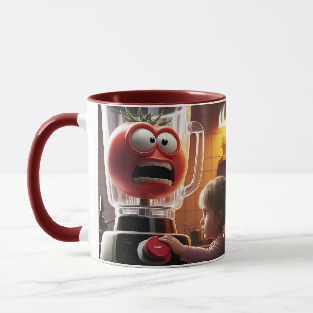 Fantasy Cute Girl Tomato Blender Mug (Left)