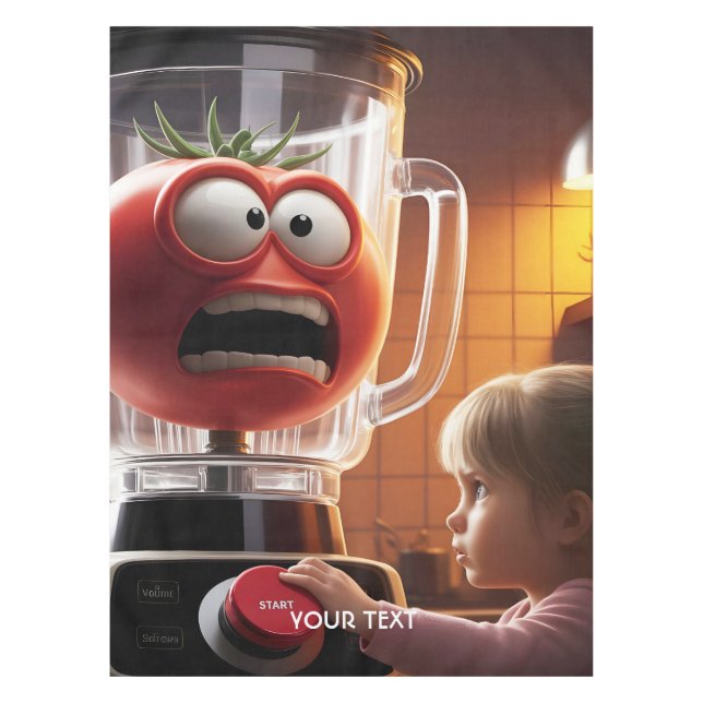 Fantasy Cute Girl Tomato Blender Tablecloth (Front)