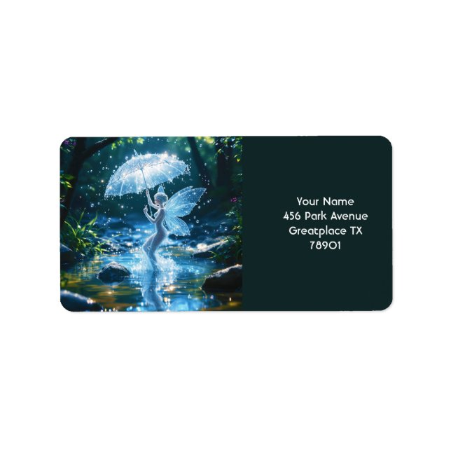 Fantasy Cute  Girl Water Umbrella Label (Front)