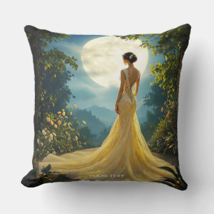 Fantasy Cute Girl Yellow Dress Cushion