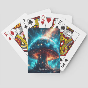 Fantasy Cute Glass Blue Mushroom Playing Cards