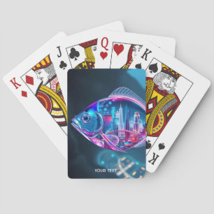 Fantasy Cute Glass Fish City Playing Cards