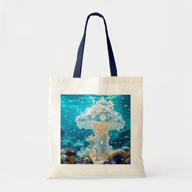 Fantasy Cute Glass Toadstool House Tote Bag (Front)