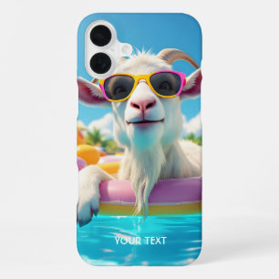 Fantasy Cute Goat Float Glasses iPhone 16 Plus Case