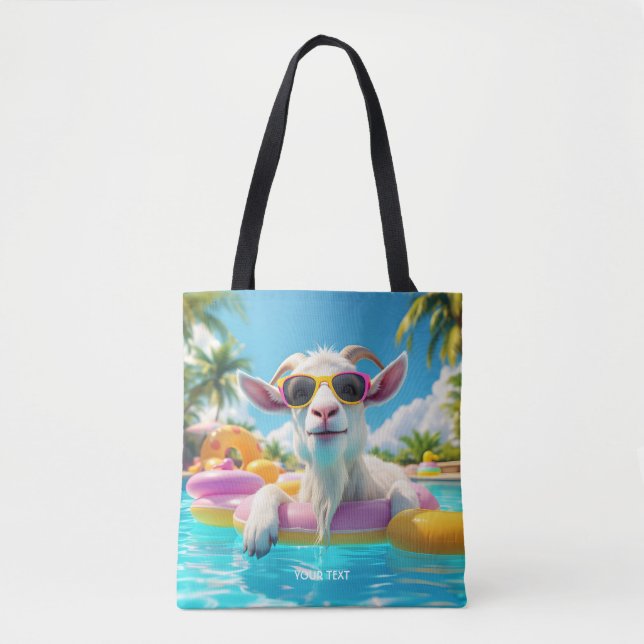 Fantasy Cute Goat Float Glasses Tote Bag (Front)