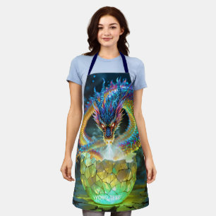 Fantasy Cute Green Dragon Egg Apron