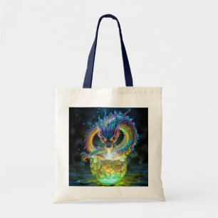 Fantasy Cute Green Dragon Egg Tote Bag