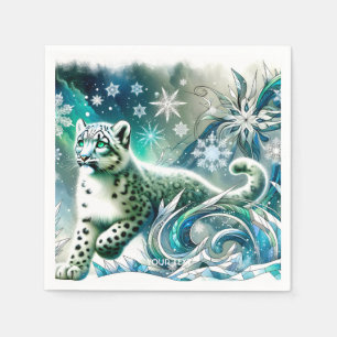 Fantasy Cute Green Eyes Leopard Napkin