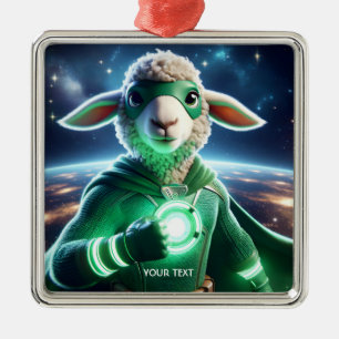Fantasy Cute Green Super Lamb Metal Tree Decoration