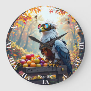 Fantasy Cute Griffin Farmstand Tree Large Clock