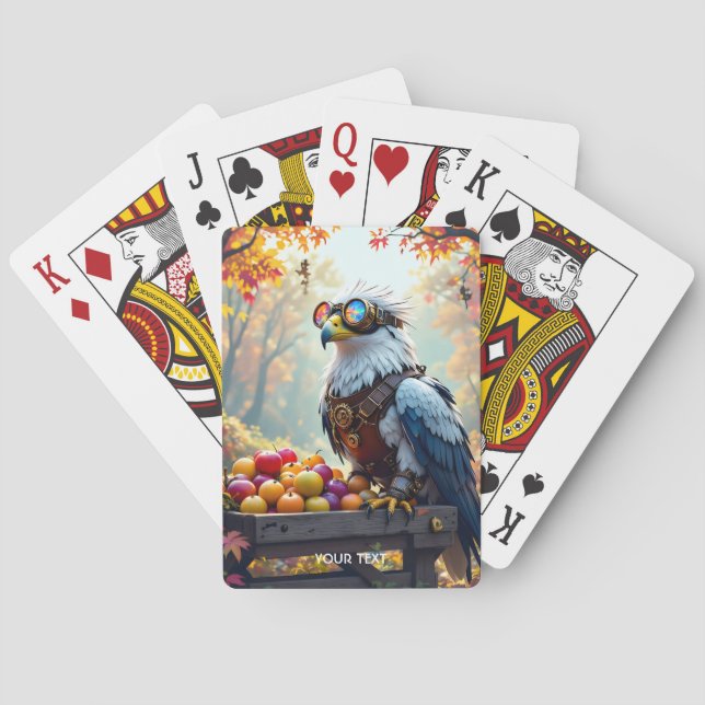 Fantasy Cute Griffin Farmstand Tree Playing Cards (Back)