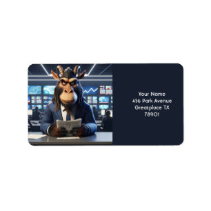 Fantasy Cute Grumpy Old Gnu Label
