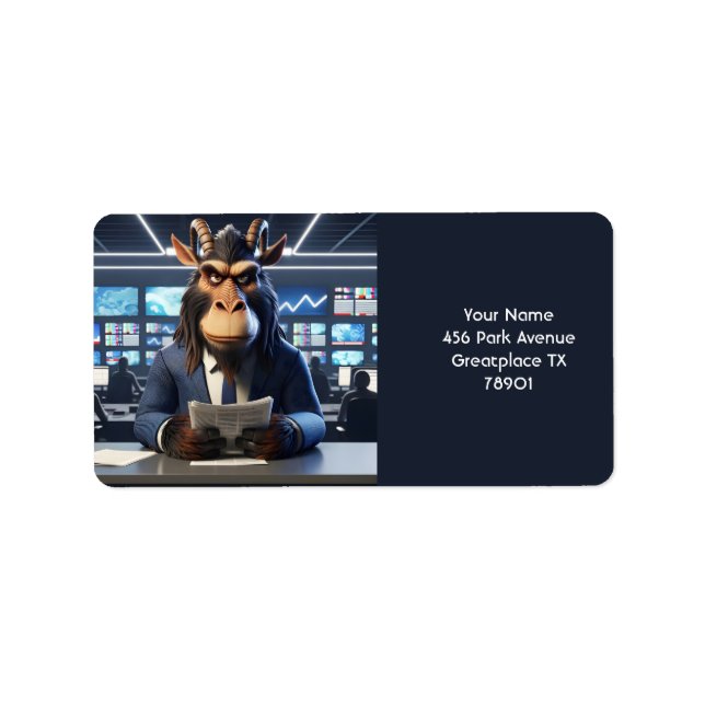 Fantasy Cute Grumpy Old Gnu Label (Front)