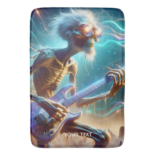 Fantasy Cute Guitar Strange Player Bath Mat (Front Vertical)