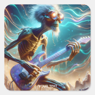 Fantasy Cute Guitar Strange Player Square Sticker
